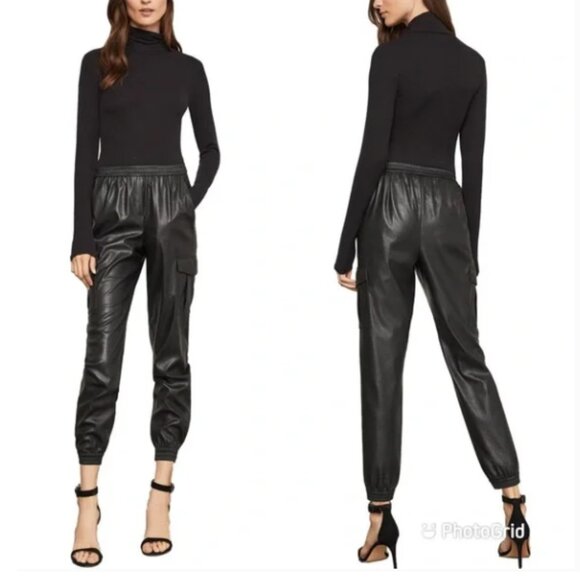 BCBGMaxAzria Pants - NWT BCBG MAXAZRIA Cian Cargo Faux Leather Joggers Sz S
